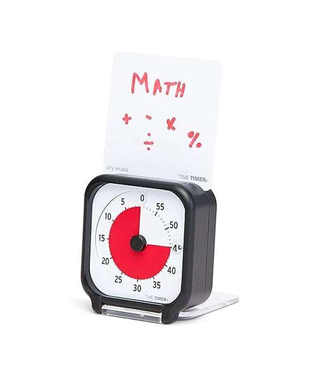 Time Timer 3 inch Visual Timer — 60 Minute Kids Desk Countdown Clock with Dry Erase Activity Card and Desktop App Access — for Kids Classroom, Homeschool Study Tool, Task Reminder, Home and Kitchen