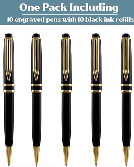Ancolo Personalized Promotion Pens - Advertising Buesiness Gift Office Writing Set- Engraved with Your Message Name Company Team Name, Phone Number Perfect for Business Men 5 Pens/BOX