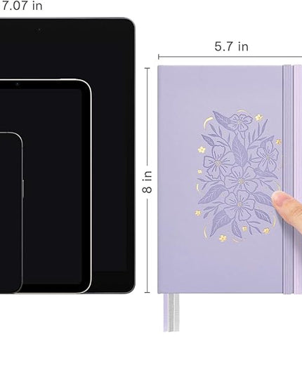 &And Per Se Lined Journal Notebook for Women&Men with Pattern, 365 Pages, 5.7'' x 8'' 100GSM Thick Paper, A5 Journals for Writing (Lavender)