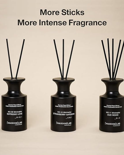 M&SENSE Reed Diffuser Set, 10.14 fl oz Large Reed Diffuser, Strawberry Gardenia Scented with Natural Essential Oils, Long Lasting with 7 Sticks, Non-Toxic Home Fragrance Reed Diffuser for Bedroom