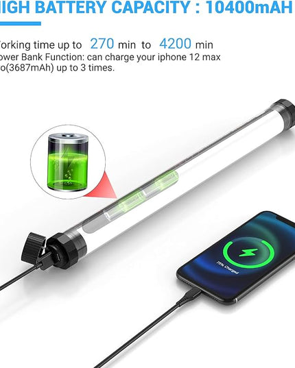 Handheld Photography Light Professional LED Video Light Wand 12 Lighting Mode, Stepless Dimming,CRI≥95 IP68 Waterproof with10400mAH Rechargeable Battery 3000k 5750k RGB Colorful Stick
