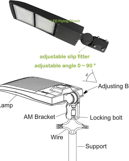 200W LED Parking Lot Pole Lights, Dimmable LED Shoebox Lights, 20KV Surge Protector Built-in 27000LM 600W Equiv. Outdoor Commercial Area Road Lamps, DLC UL Approved 5000K Daylight 100-277VAC