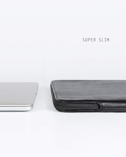 Comfyable Slim Protective Laptop Sleeve Compatible with 13/13.3/14 Inch MacBook Air & MacBook Pro, Mac Travel Case, Laptop Pouch, Slim PU Leather Cover M5/M4/M3/M2/M1 2025-2021, Black