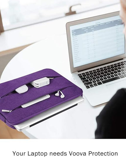 Voova 13 13.6 Inch Laptop Sleeve Case Compatible with MacBook Air 13 M1/M2/M3/M4 2020-2025, MacBook Pro 13/14, IPad Air/Pro 13, Waterproof Slim Computer Bag Cover with Handle, Purple