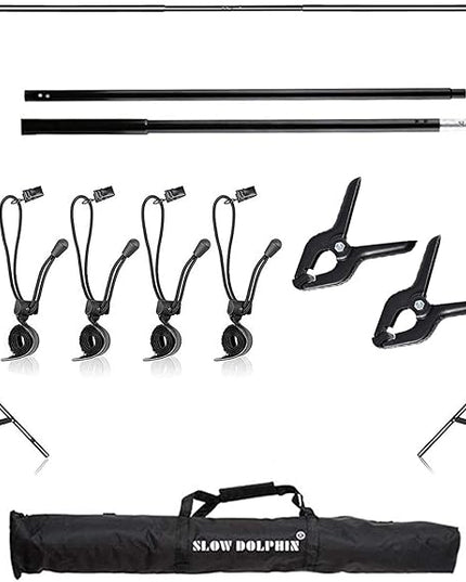 SLOW DOLPHIN Photo Video Studio 10x7ft(WxH) Adjustable Backdrop Support System Kit Background Stand with Carry Bag