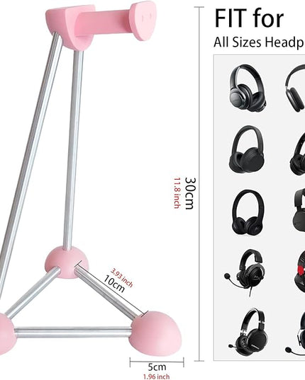 Headphone Stand, Desktop Headset Holder, Desk Earphone Stand, Gaming Headsets, for SteelSeries/Logitech/HyperX/Sony/Beats/Sennheiser/Anker/Xbox, and All Headphones.(Red) (Pink)