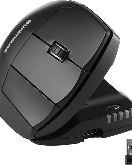 Contour Unimouse Ergonomic Vertical Mouse Adjustable 35°-70° Tilt Angle, 6 Programmable Buttons for Productivity, Customizable Thumb Rest for Wrist Pain Relief | Plug & Play Mac/PC - Wireless - Right