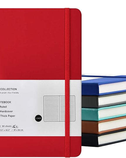 Coopay 6 Pack B5 Notebooks Journal College Ruled Composition Notebooks Classic Hardcover Lined Journals for Office Home School Business Writing Notes, 10.2" x 7.5", 100GSM Thick Paper (Multicolor)