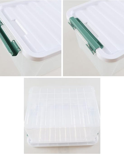 6-Pack Clear Storage Latch Bins, 20 L Plastic Storage Boxes