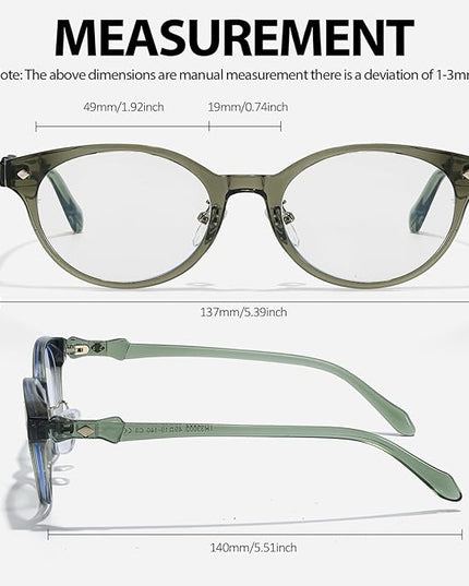 IGnaef Blue Light Blocking Glasses for Women, Oval Frame Bluelight Glasses for Gaming/Computer/Screen BL6216