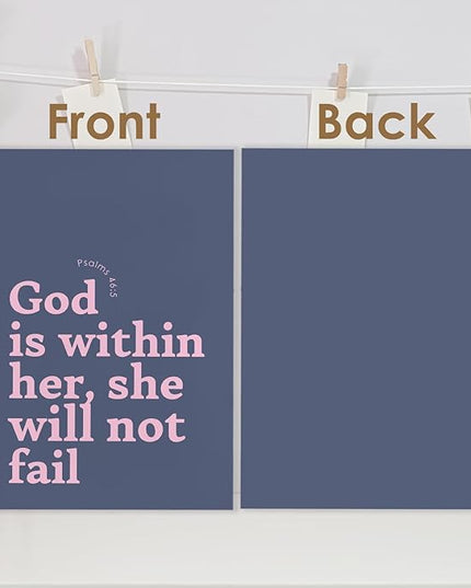 Inspirational Christian Spiral Journal Notebook 5.5x8.3in,God is Within Her She Will Not Fail,Psalm 46:5 Bible Prayer Journal,Christian Gifts for Women,Inspirational Religious Hardcover Notebook
