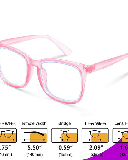 VISOONE Blue Light Blocking Glasses Square with Anti Computer Glare for Gaming Women and Men MONTANA