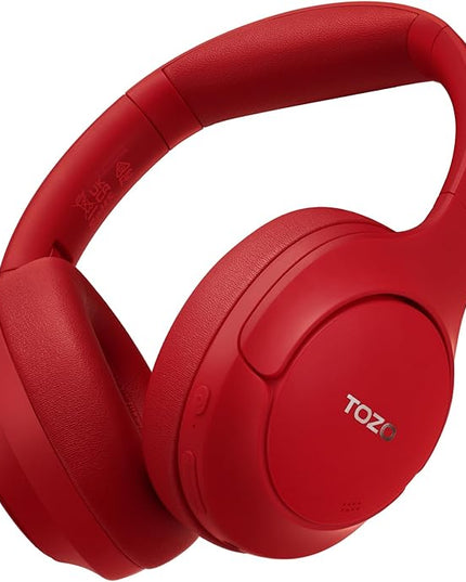 TOZO HT2 Hybrid Active Noise Cancelling Headphones, Wireless Over Ear Bluetooth Headset, 60H Playtime, Hi-Res Audio Custom EQ via App Deep Bass Comfort Fit Ear Cups, for Home Office Travel