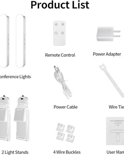 yAyusi Dual-lamp Video Conference Lighting, LED Streaming Light with Remote and Touch Control, Zoom Lighting for Computer,Webcam Laptop Monitor Ring Light for Video Calls/Zoom Meetings/Video Recording