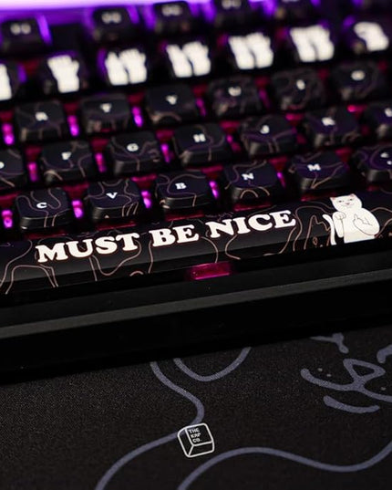 RIPNDIP Must Be Nice Custom Keycaps, 120 Keys ASA PC PBT Keycap Set, Dye Sub Shine Through 4-Sided Crystal Key Caps, Universal Compatibility Keycaps for MX Switches Mechanical Keyboard