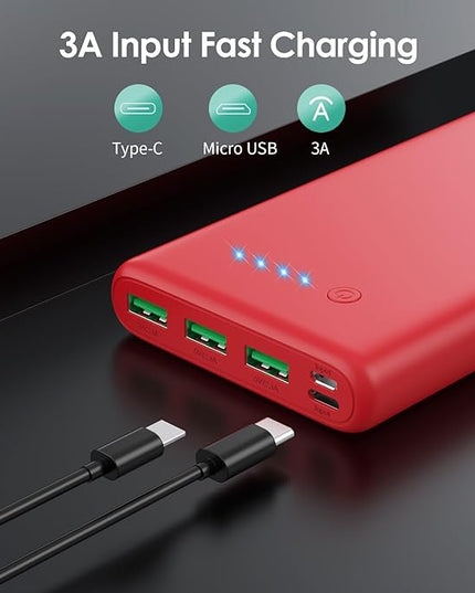 Portable Charger 36800mAh Power Bank,PD Fast Charging USB C External Battery Pack,4 Outputs 2 Inputs Travel Essentials Portable Phone Charger for iPhone 17/16/15/14/13/12,Galaxy S24 Android Phone etc