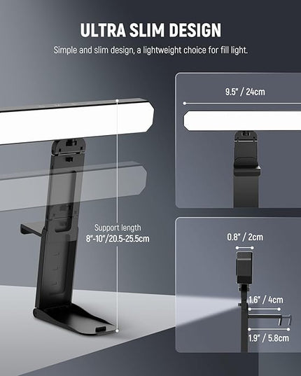 NEEWER Basics 12W Dual Monitor Light Bar with Stands, LED Lamp for Home Office Video Conference Lighting Desk Computer Laptop Webcam Zoom Streaming, Bi Color, Remote/Touch Control Dimmable, L10