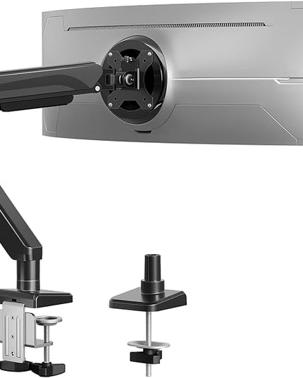 Heavy Duty Single Monitor Arm for Max 42 Inch Screens, Monitor Mount for Desk Supports 4.4-33 lbs, Height Adjustable Ultrawide Monitors Stand with C-Clamp & Grommet Base, VESA Mount 70/100