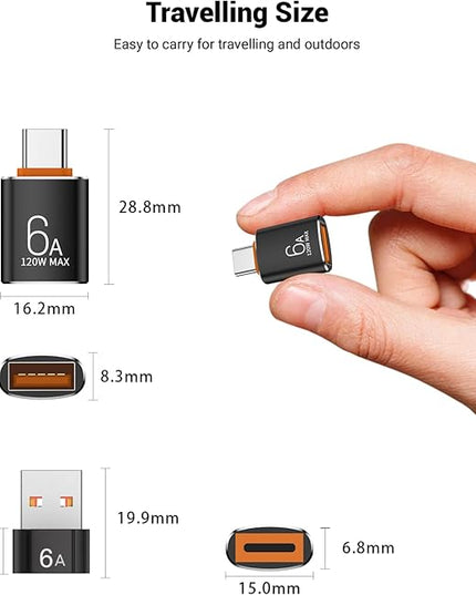 10-Pack 10Gbps/120W USB C to USB Adapter & C Male to 3.1 Female Charger,Compatible with MacBook Pro/Air, iPhone 16 15 Pro Max/15 Plus/14 13 12 Samsung Galaxy S24/S23/S22/S21