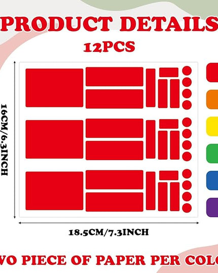 18 Sheets Classroom Laptop Labels-Chromebook Color Coding Stickers with Round & Rectangular Styles,Paper Cable Label Chromebook Labels to Write for Teacher Classroom Computer Management (6 Color)