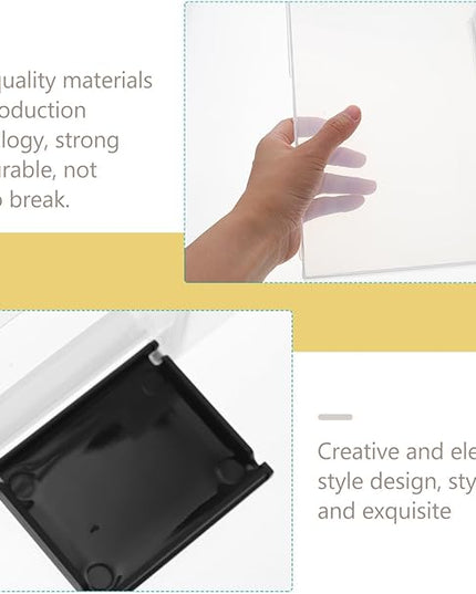 A5 Plastic File Storage Container Thickened Document Organizer Box with Dustproof Lid, Portable Office Desktop Storage Holder for Files and Papers