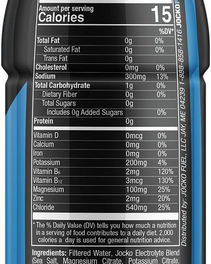 Jocko Fuel Hydrate Electrolyte Drinks - Sports Drink Hydration Amplifier, Thirst Quencher - Scientifically Formulated Electrolyte Blend Blue Raspberry 16 Oz (12 Pack)