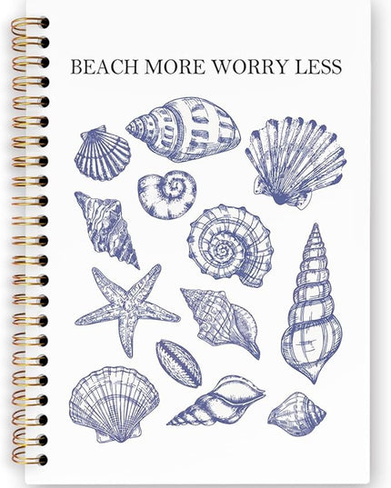 dvhdajed Coastal Seashell Inspirational Spiral Notebook, Ocean Beachy Journaling Notebooks, Coastal Ocean Spiral Journal for Girls Women, Beach Seashell Office School Supplies Gifts, 5.5x8.3 In