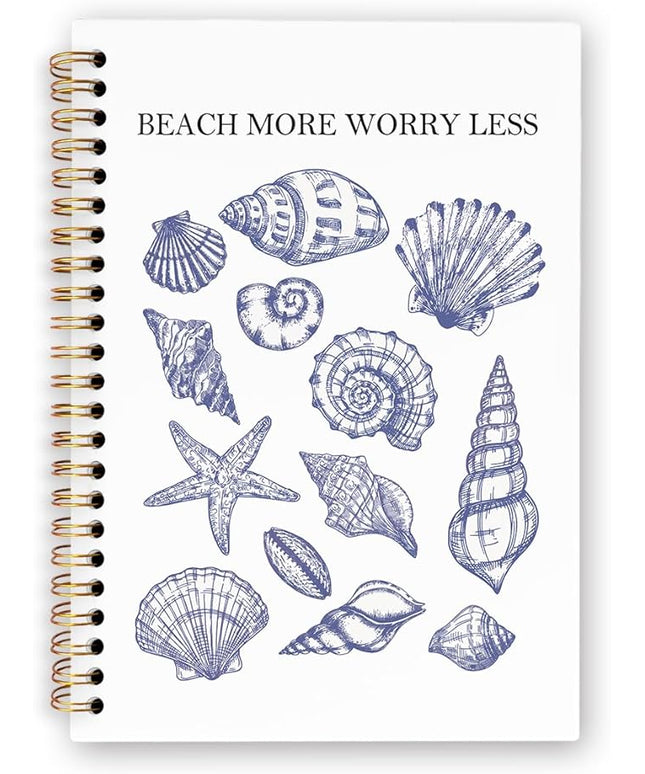 dvhdajed Coastal Seashell Inspirational Spiral Notebook, Ocean Beachy Journaling Notebooks, Coastal Ocean Spiral Journal for Girls Women, Beach Seashell Office School Supplies Gifts, 5.5x8.3 In
