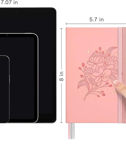 &And Per Se Lined Journal Notebook for Women&Men with Pattern, 365 Pages, 5.7'' x 8'' 100GSM Thick Paper, A5 Journals for Writing(Blush)