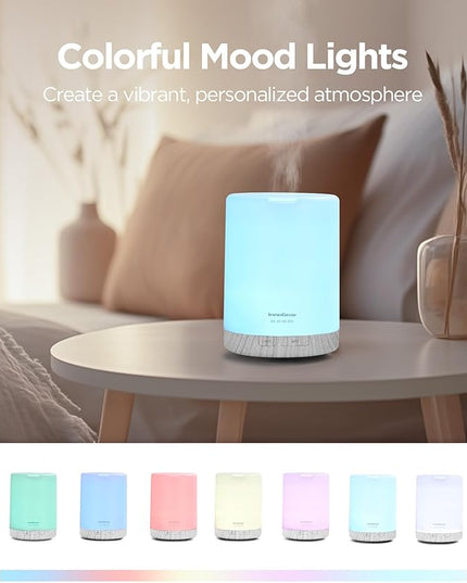 InnoGear 300ML Essential Oil Diffuser, Premium 5-in-1 Ultrasonic Aromatherapy Diffusers Scent Humidifier Aroma Diffuser Vaporizer Auto-Off Timer for Room Office Home, White, Medium
