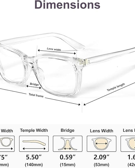 VISOONE Blue Light Blocking Glasses Square with Anti Computer Glare for Gaming Women and Men MONTANA