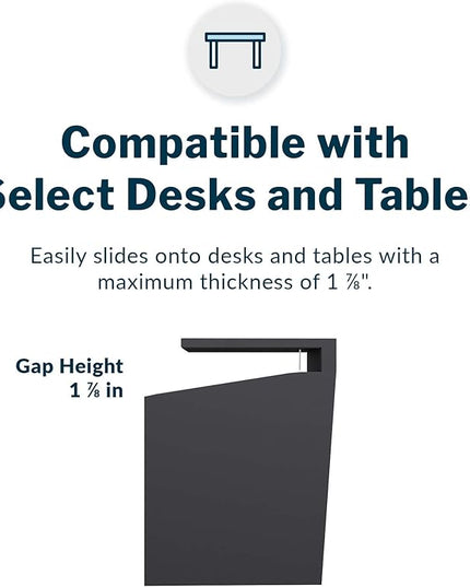 Vari Hanging Desk Cubby - Under Desk Easy Mount Office Organizer & File Storage Holder - Durable Powder-Coated Steel with Writable Glass Marker Board - Ideal Home or Office Accessory - 50 lb Capacity