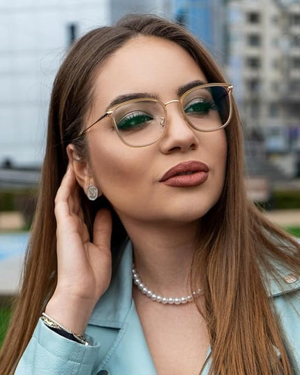 GUDVUE Blue Light Glasses, Computer/Gaming/TV/Phones Glasses for women, Anti Glare/UV400/Eye Strain