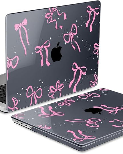DONGKE Case for M5 MacBook Pro 14 inch 2025 2024-2021 M4 M3 M2 M1, Plastic Hard Shell Cover Compatible with A3434 A3112 A3401 A3185 A2992 A2779 A2442, Retina XDR Display & Touch ID, Bows & Stars