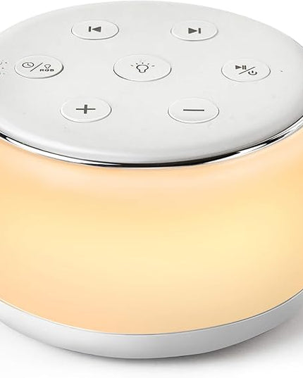 FamiSym White Noise Sound Machine Baby for Sleeping with Night Light – 34 Soothing Sounds, Rechargeable White Noise Machine for Kids Adults, Portable Lullaby Sleep Machine Baby Soother Home Travel