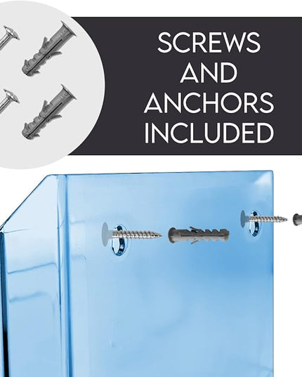 Acrimet Vertical Triple File Folder Holder Organizer, File Sorter (Plastic) (Clear Blue Color)