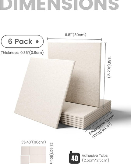 Fluxynara Large Felt Bulletin Board 36" x 24" Cork Board Alternative-6 Pack with 40 Safe Removable Adhesive Tabs, Cork Boards for Walls Cork Board for Home Office Classroom Pin Board - Oatmeal
