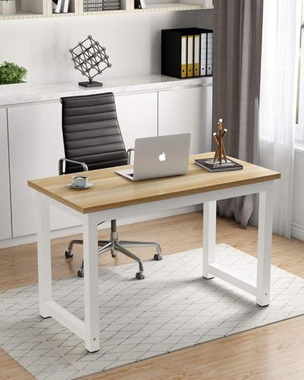 Tribesigns Computer Desk, 47 inch Modern Simple Office Desk Computer Table Study Writing Desk for Home Office, Light Walnut