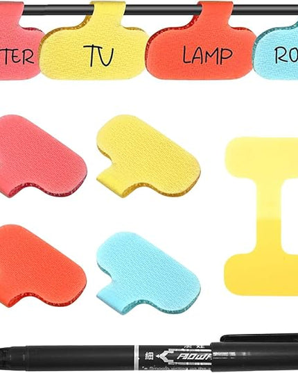 40 Pack Cable Labels Tags, Multi-Color Write On Wire, Cord Tags and Charger Labels Waterproof for Cable Management and Identification Electronics (Oval)