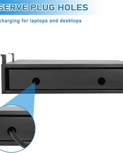 Under Desk Drawer For Desk 18 in,Adjustable Height, Pull out Storage Organizer with Slide Extension Mounted Under Flat Wooden Table or Workbench, Carbon Steel Hidden Desk Drawer