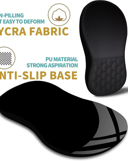 Hokafenle Ergonomic Mouse Pad Wrist Support with Massage Design, Wrist Rest Pain Relief Mousepad with Memory Foam&Non-Slip PU Base, Mouse Pads for Wireless Mouse & Desk (12x8 inch,Black)