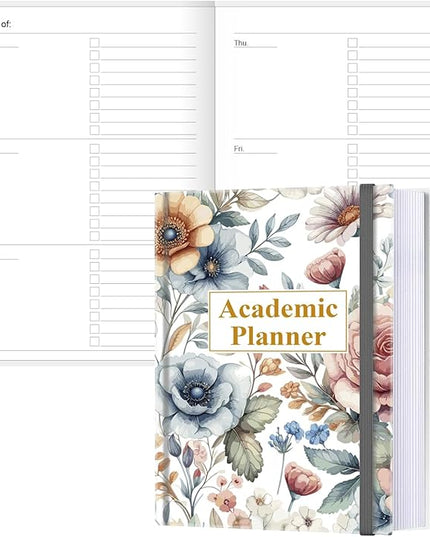 Academic Planner for 2026 or Anytime – A5 Undated Weekly Student Planner For Homeschool, High School, College & Nursing Students, 200 Pages, 5.8" x 8.5", Colorful Large Flower