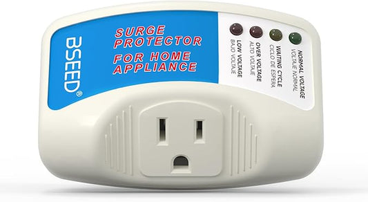 BSEED Surge Protector for Refrigerator, Single Outlet Surge Protector Plug in for Home Appliance Multi Function Plug with Protection Wall Mount Power Suppressor for TV/PC/PS5, 15A, 125V, 1875W, 1 Pack