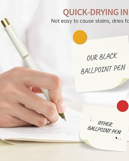 Linbsunne Ballpoint Pens Black Ink Pen 1.0mm Medium Point with Super Soft Grip(12-count)