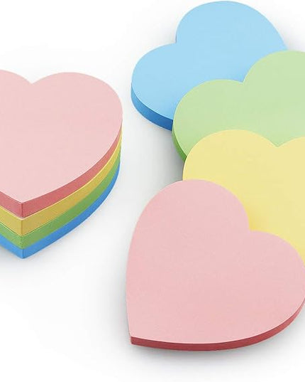 Heart Shape Sticky Notes 4 Color Pastel Colorful Sticky Pad 75 Sheets/Pad Self-Sticky Note Pads