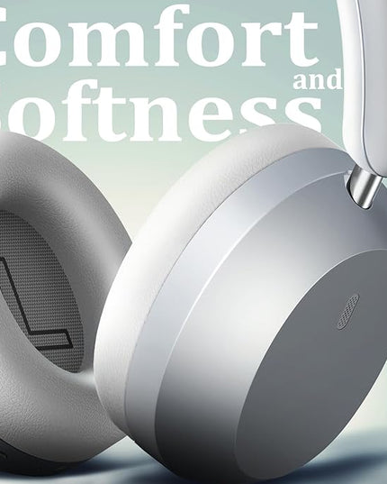 Wentronic Y04 Bluetooth Headphones Active Noise Cancelling Wireless Over Ear Headphones 48 Hours Playtime High Sound Quality Foldable Headphones with Soft Ear Cushion for Travel - Silver