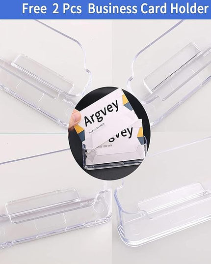 Argvey Acrylic Brochure Holder 8.5 x 11 inches, 2 Pack Clear Brochure Display Stand with Removable Divider for Trifold 4 Inches Wide Pamphlet, Plastic Flyer Holder for Magazine, Literature, Booklet