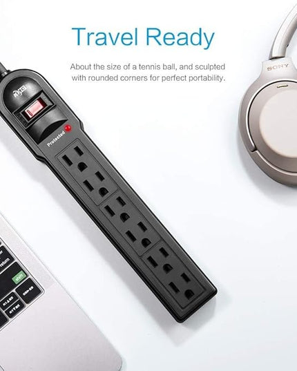KMC 6-Outlet Surge Protector Power Strip 6 Pack