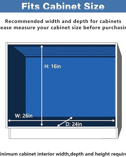 LOVMOR 2 Tier Individual Pull Out Cabinet Organizer 25½" W x 21½" D, Slide Out Kitchen Cabinet Storage Sliding Shelves