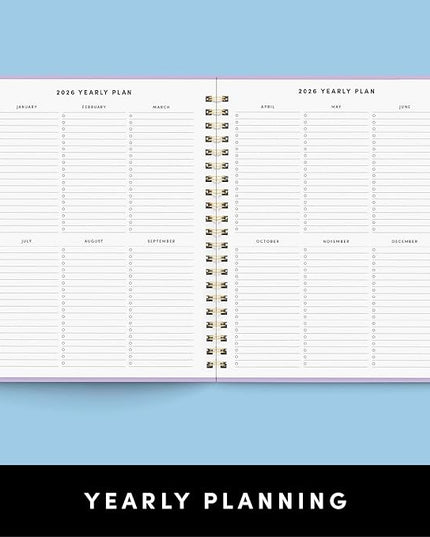 PAPERAGE 2026 Weekly & Monthly Planner, 12 Months (January 2026 - December 2026), 9.2 in x 11.2 in, Spiral Bound 2026 Planner with Weekly, Monthly & Yearly Views, Note Pages & Inner Pocket – Raspberry